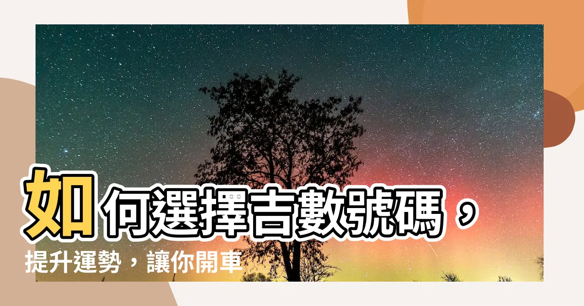 【吉數號碼】如何選擇吉數號碼，提升運勢，讓你開車與手機更幸運？