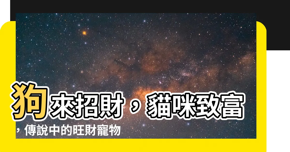 【狗來富 貓來】狗來招財，貓咪致富，傳説中的旺財寵物你家有嗎？