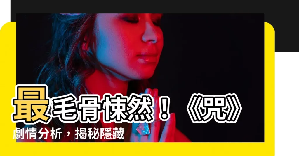 【咒 分析】最毛骨悚然！《咒》劇情分析，揭秘隱藏的恐怖！