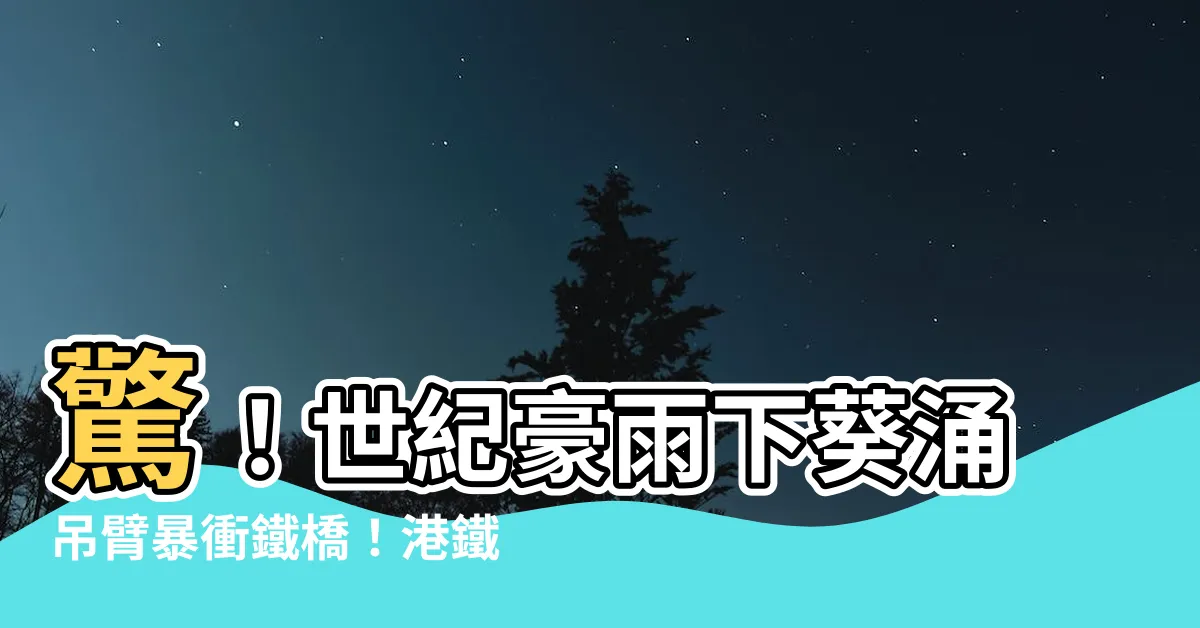 【ㄘㄠˊ運受阻】驚！世紀豪雨下葵涌吊臂暴衝鐵橋！港鐵列車停擺，尖峯通勤受阻