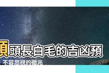 【額頭 白毛】額頭長白毛的吉凶預兆，不容忽視的徵兆！