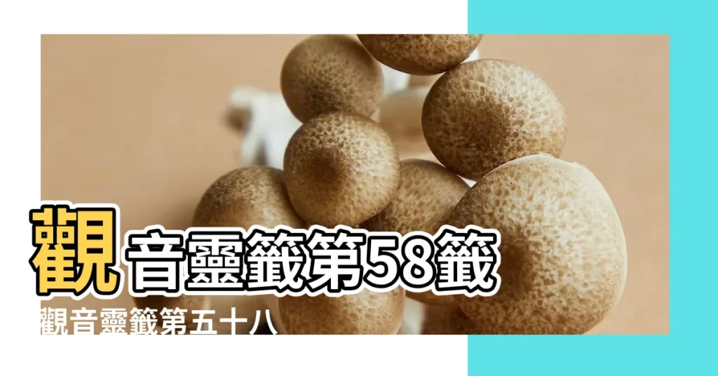 觀音靈籤第58籤 |觀音靈籤第五十八籤 |觀音靈籤第五十八籤解籤 |【觀音靈籤第58籤求運勢怎麼】