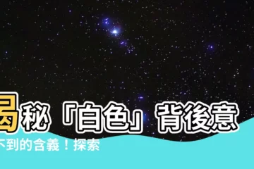 【白色的意思】揭秘「白色」背後意想不到的含義！探索純潔之外！
