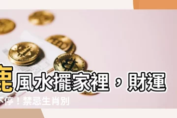 【鹿風水】鹿風水擺家裡，財運旺不停！禁忌生肖別掛錯，讓你財富滿灌！