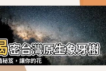 【象牙樹種植】揭密台灣原生象牙樹種植秘笈，讓你的花園煥發白皙光澤！