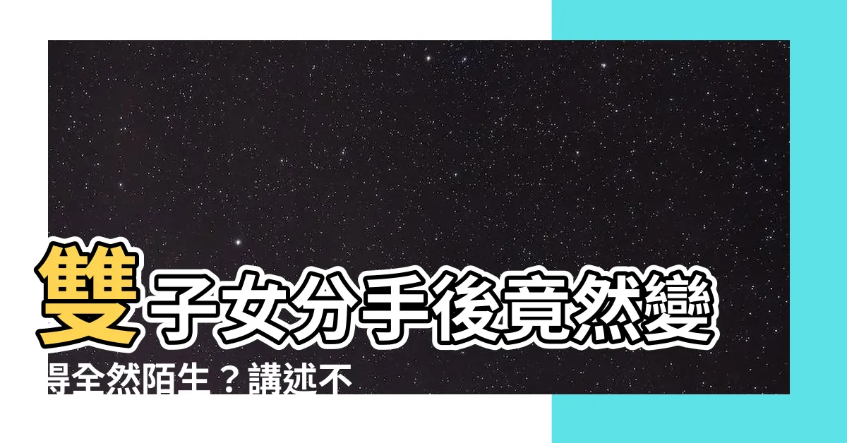 【雙子女分手後不聯絡】雙子女分手後竟然變得全然陌生？講述不聯絡的背後故事！