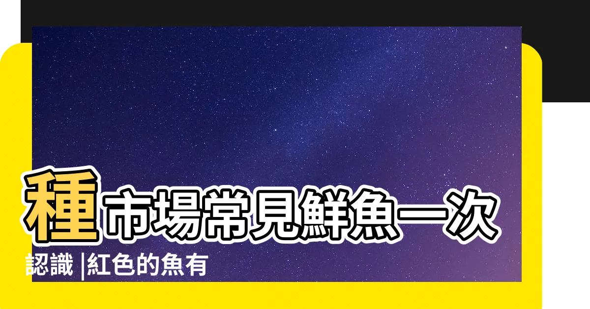 【紅色的魚】種市場常見鮮魚一次認識 |紅色的魚有哪幾種 |