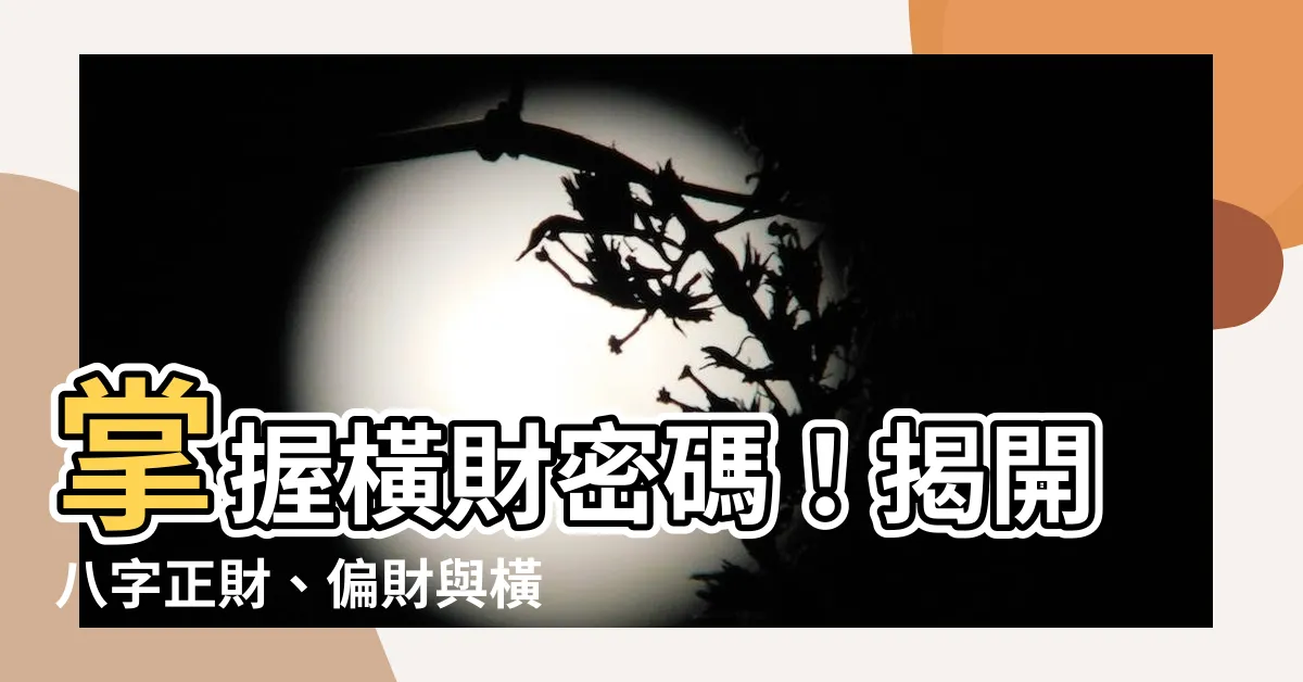 【橫財】掌握橫財密碼！揭開八字正財、偏財與橫財的區別