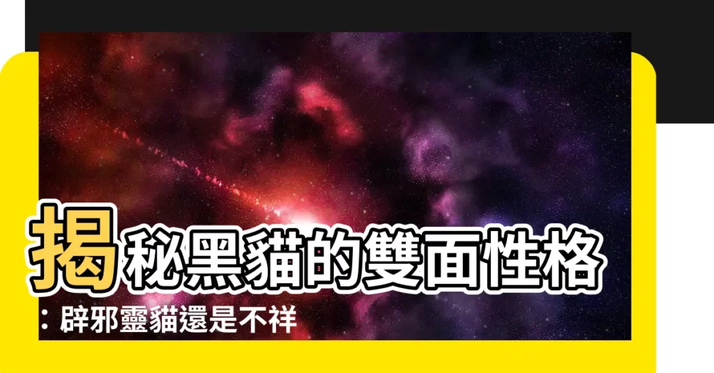 【黑貓辟邪】揭秘黑貓的雙面性格:辟邪靈貓還是不祥之兆?