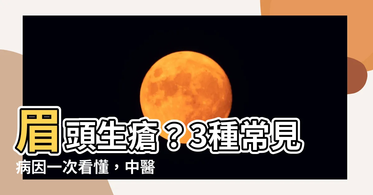 【眉頭生瘡】眉頭生瘡？3種常見病因一次看懂，中醫食療推薦