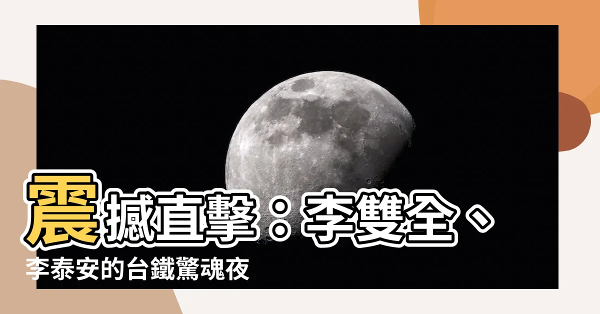 【李雙全 李泰安】震撼直擊：李雙全、李泰安的台鐵驚魂夜
