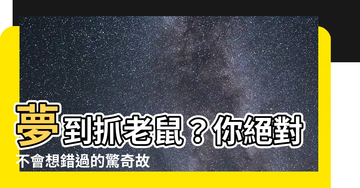 【夢到抓老鼠】夢到抓老鼠？你絕對不會想錯過的驚奇故事！