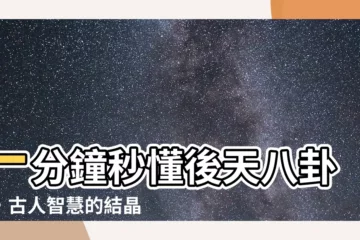 【後天八卦圖】一分鐘秒懂後天八卦圖，古人智慧的結晶