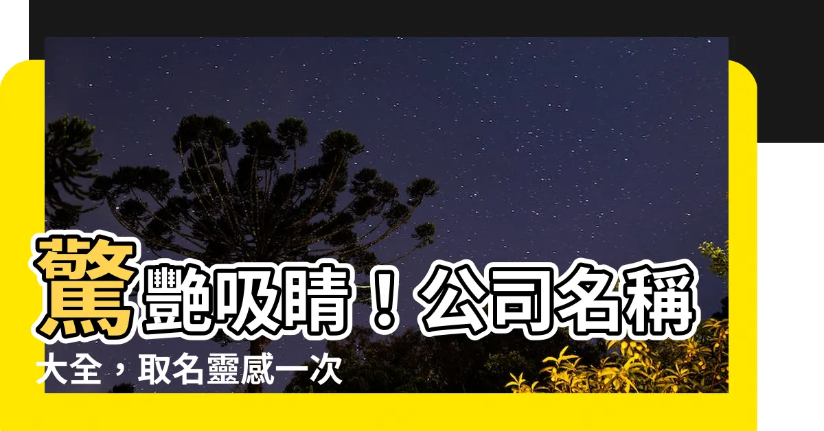 【公司名稱大全】驚艷吸睛！公司名稱大全，取名靈感一次到位！