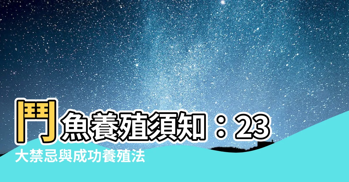 【養鬥魚禁忌】鬥魚養殖須知：23大禁忌與成功養殖法