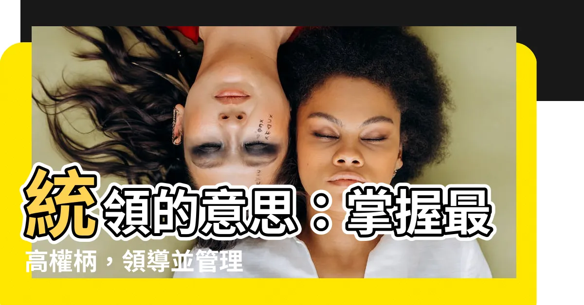 【統領意思】統領的意思：掌握最高權柄，領導並管理！