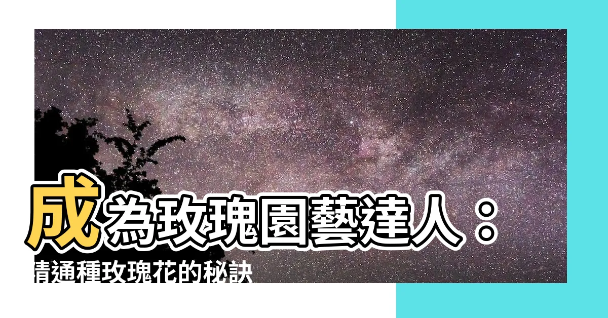 【種玫瑰花】成為玫瑰園藝達人：精通種玫瑰花的秘訣！