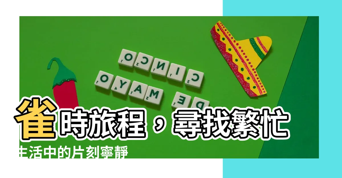 【雀時】雀時旅程，尋找繁忙生活中的片刻寧靜