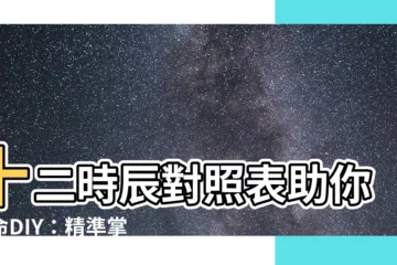 【八字時辰對照表】十二時辰對照表助你算命DIY：精準掌握你的生辰八字