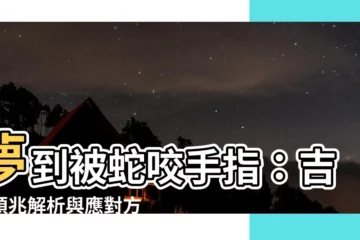 【夢到被蛇咬手指】夢到被蛇咬手指：吉凶預兆解析與應對方法