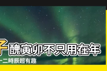 【子醜寅卯】子醜寅卯不只用在年！十二時辰超有趣