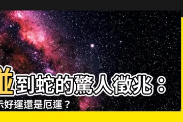 【碰到蛇】碰到蛇的驚人徵兆：預示好運還是厄運？