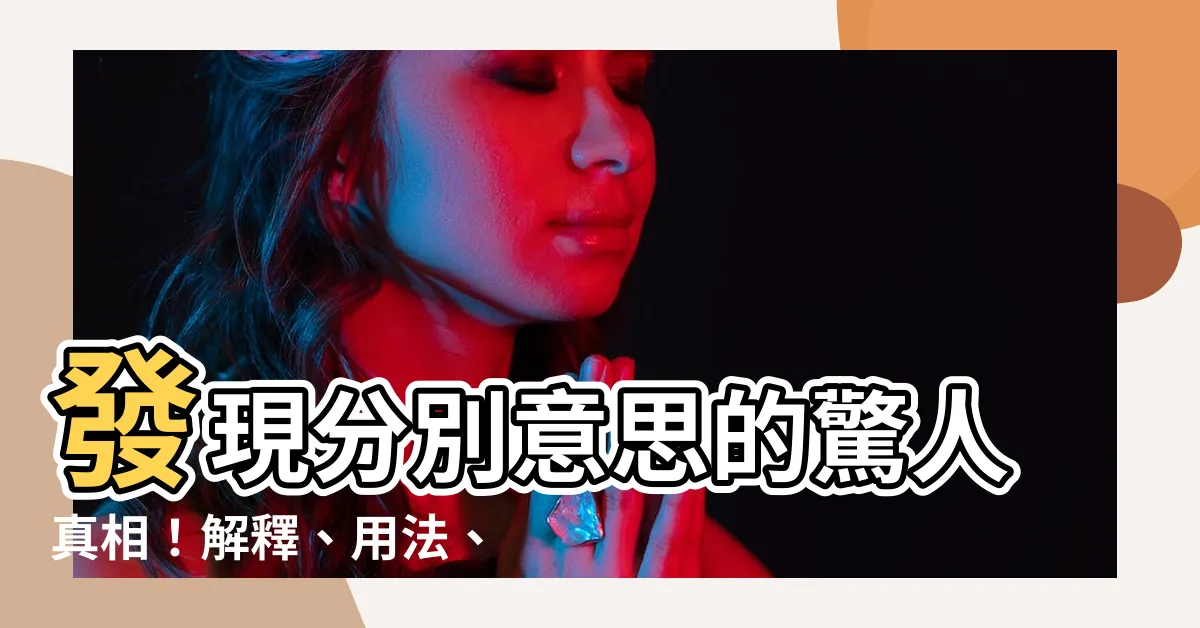 【分別意思】發現分別意思的驚人真相！解釋、用法、例句全都在這裡！