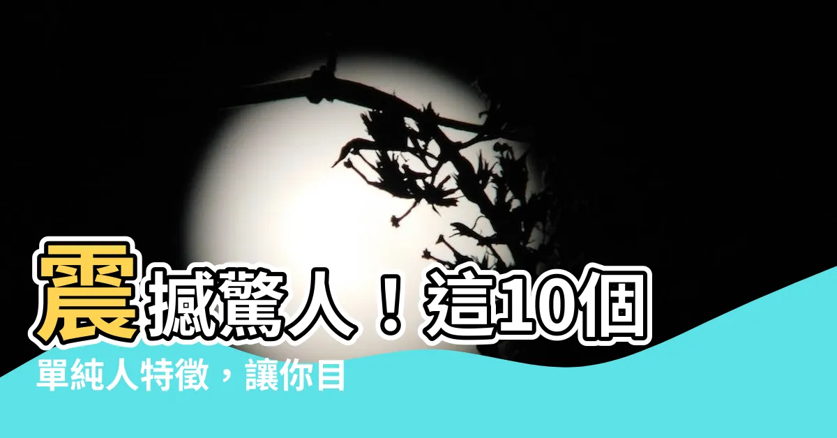 【單純的人特徵】震撼驚人！這10個單純人特徵，讓你目瞪口呆！