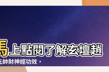 【玄壇趙大元帥財神經功效】馬上點閲瞭解玄壇趙大元帥財神經功效，招財進寶、財運亨通！