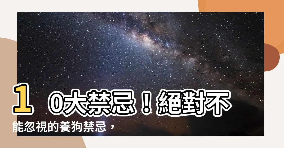 【養狗的禁忌】10大禁忌！絕對不能忽視的養狗禁忌，後果嚇人！