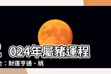 【2024運程豬】2024年屬豬運程大全：財運亨通、桃花旺盛