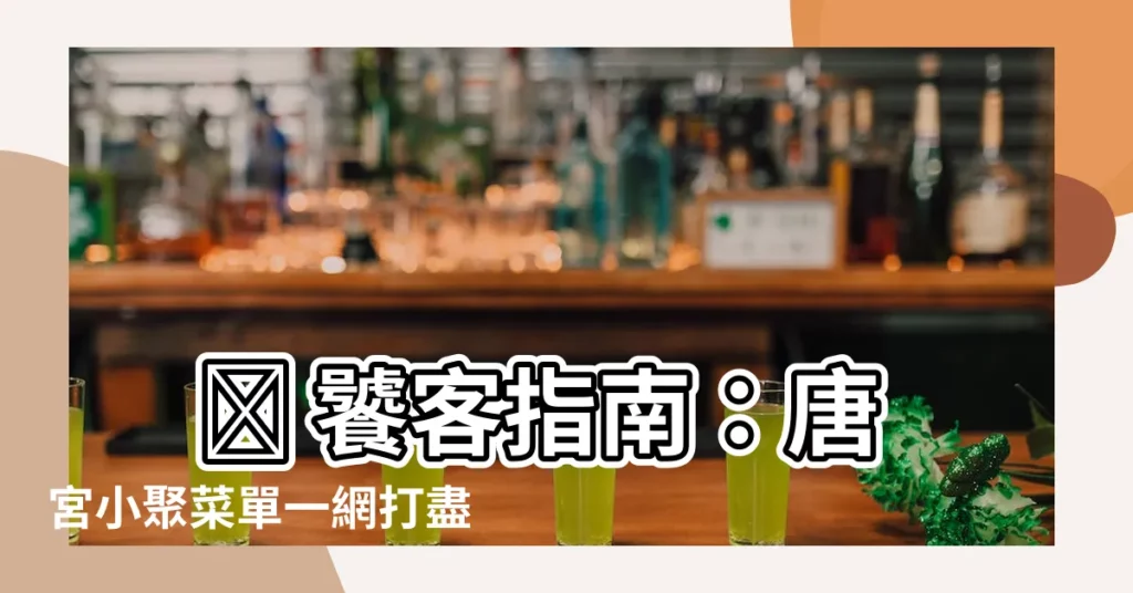 【唐宮小聚菜單】 😋 饕客指南：唐宮小聚菜單一網打盡，舌尖上的盛宴等你體驗