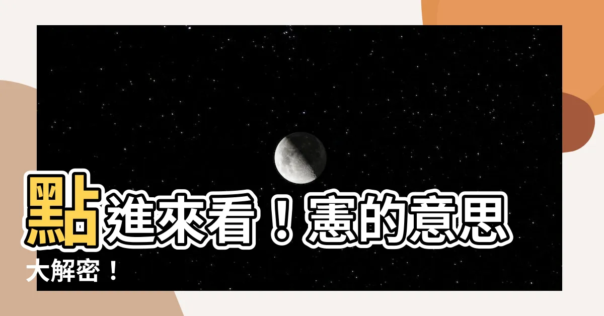 【憲的意思】點進來看！憲的意思大解密！