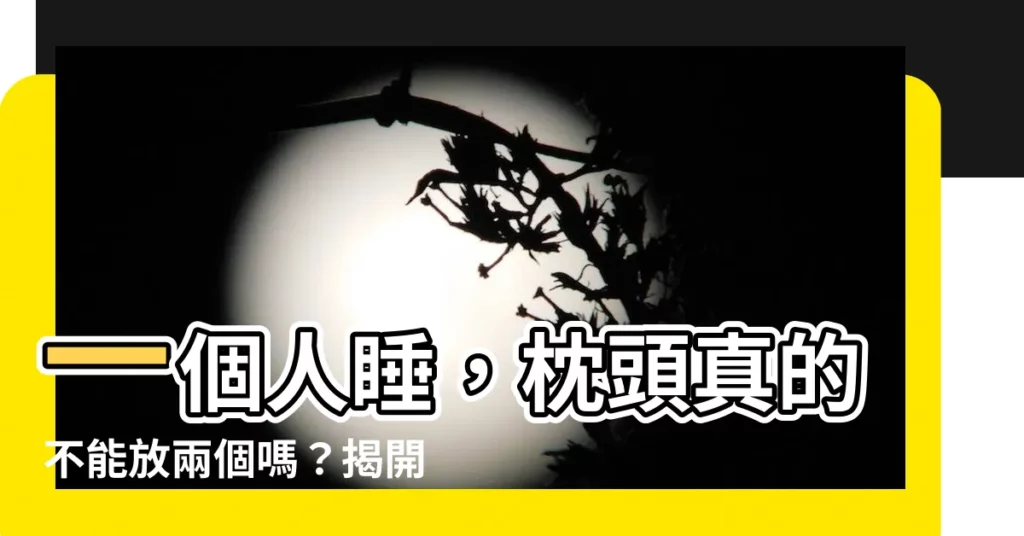 【一個人睡覺不放兩個枕頭】一個人睡，枕頭真的不能放兩個嗎？揭開箇中迷思