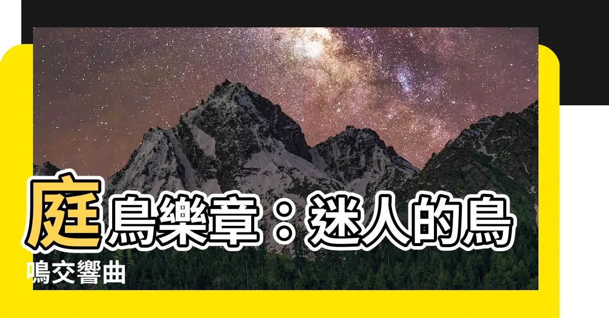 【庭 鳥】庭鳥樂章：迷人的鳥鳴交響曲