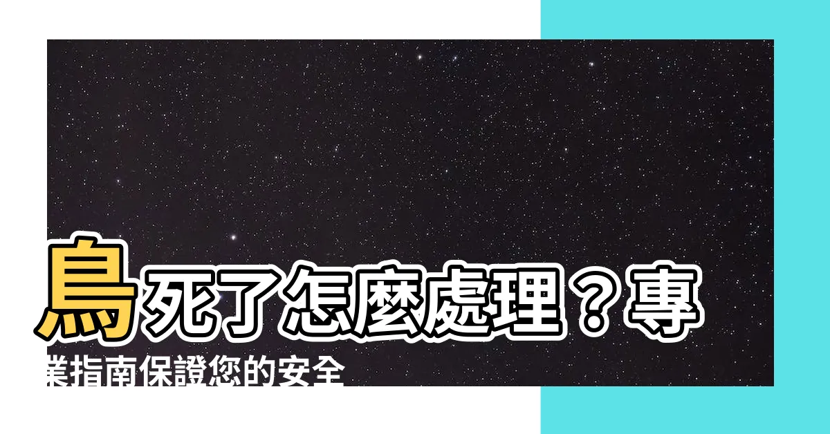 【鳥死了怎麼處理】鳥死了怎麼處理？專業指南保證您的安全！