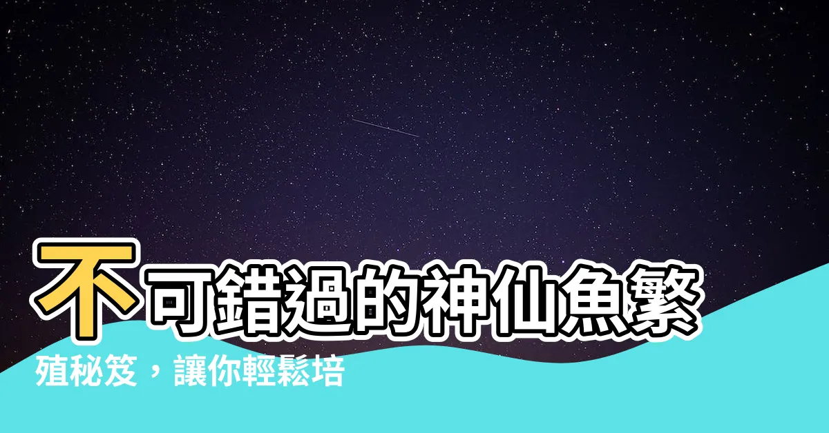 【神仙魚繁殖秘笈】不可錯過的神仙魚繁殖秘笈，讓你輕鬆培育出七彩奇蹟