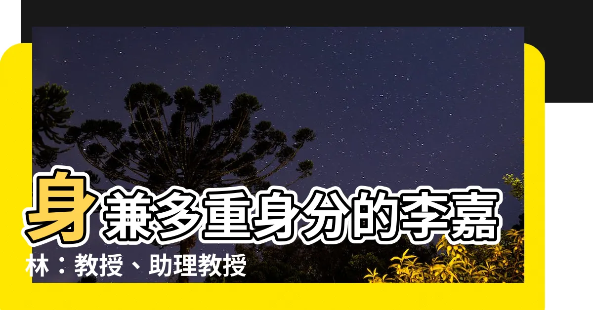 【李嘉林】身兼多重身分的李嘉林：教授、助理教授、李嘉林！