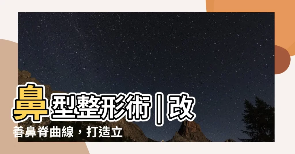 【鼻脊】鼻型整形術 | 改善鼻脊曲線，打造立體迷人鼻形