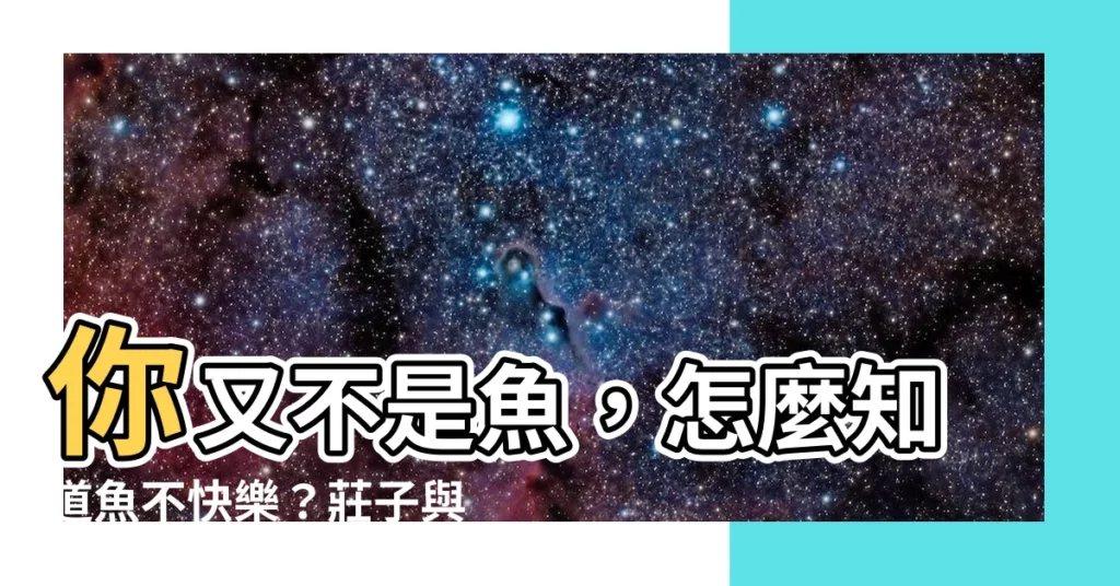 【你又不是魚】你又不是魚，怎麼知道魚不快樂？莊子與惠子的經典辯論
