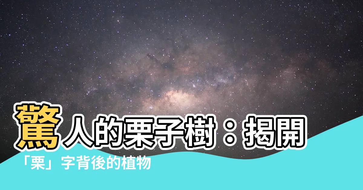 【栗子 樹】驚人的栗子樹：揭開「慄」字背後的植物奧秘