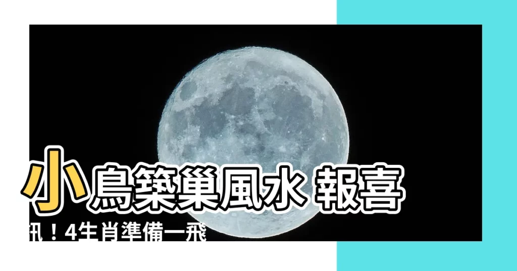 【小鳥築巢 風水】小鳥築巢風水 報喜訊!4生肖準備一飛沖天