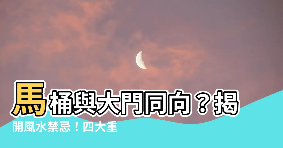 【馬桶與大門同向】馬桶與大門同向?揭開風水禁忌!四大重點讓你家居好運