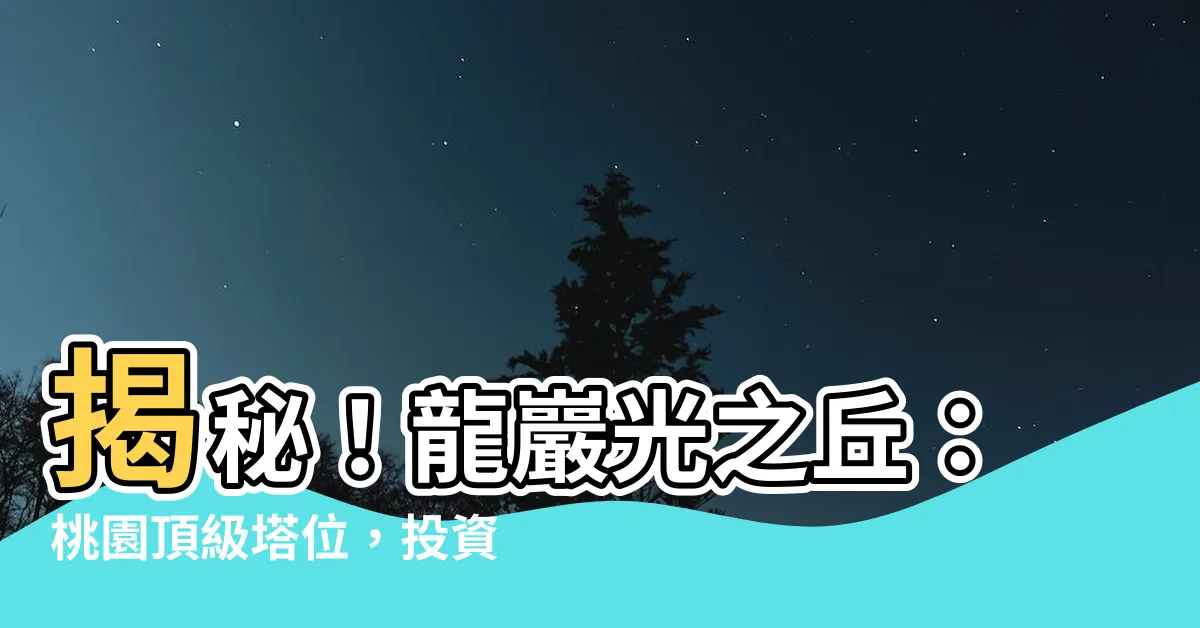 【龍巖光之丘】揭秘！龍巖光之丘：桃園頂級塔位，投資保值新選擇