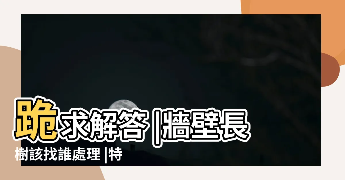 【外牆植物處理】跪求解答 |牆壁長樹該找誰處理 |特勤工程有限公司 |