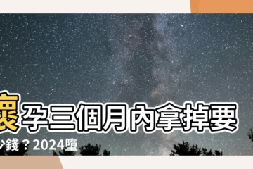 【懷孕三個月拿掉費用】懷孕三個月內拿掉要多少錢？2024墮胎懶人包