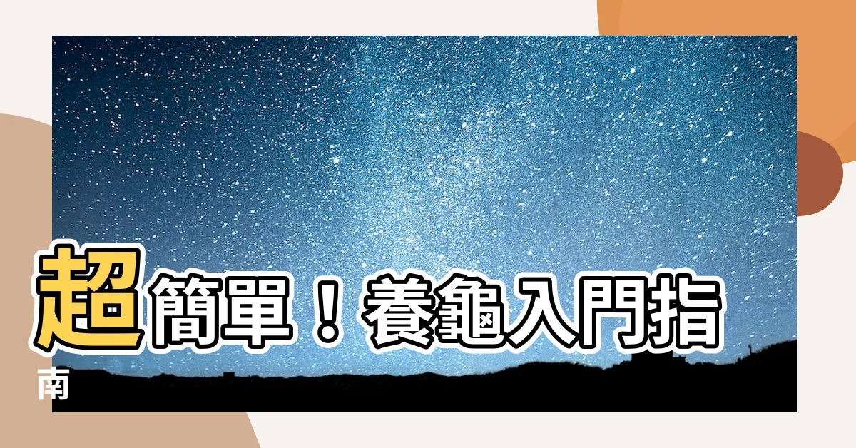 【養龜】超簡單！養龜入門指南