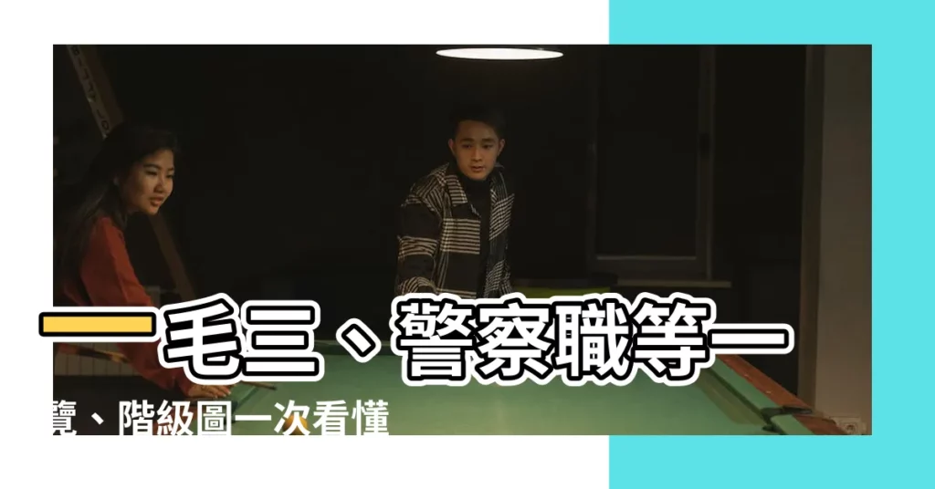 【一毛三】一毛三、警察職等一覽、階級圖一次看懂軍警階級！
