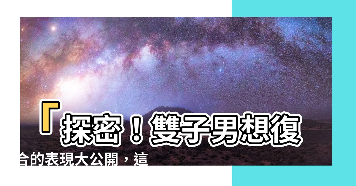 【雙子男想復合的表現】「探密！雙子男想復合的表現大公開，這些特徵絕對不可錯過！」