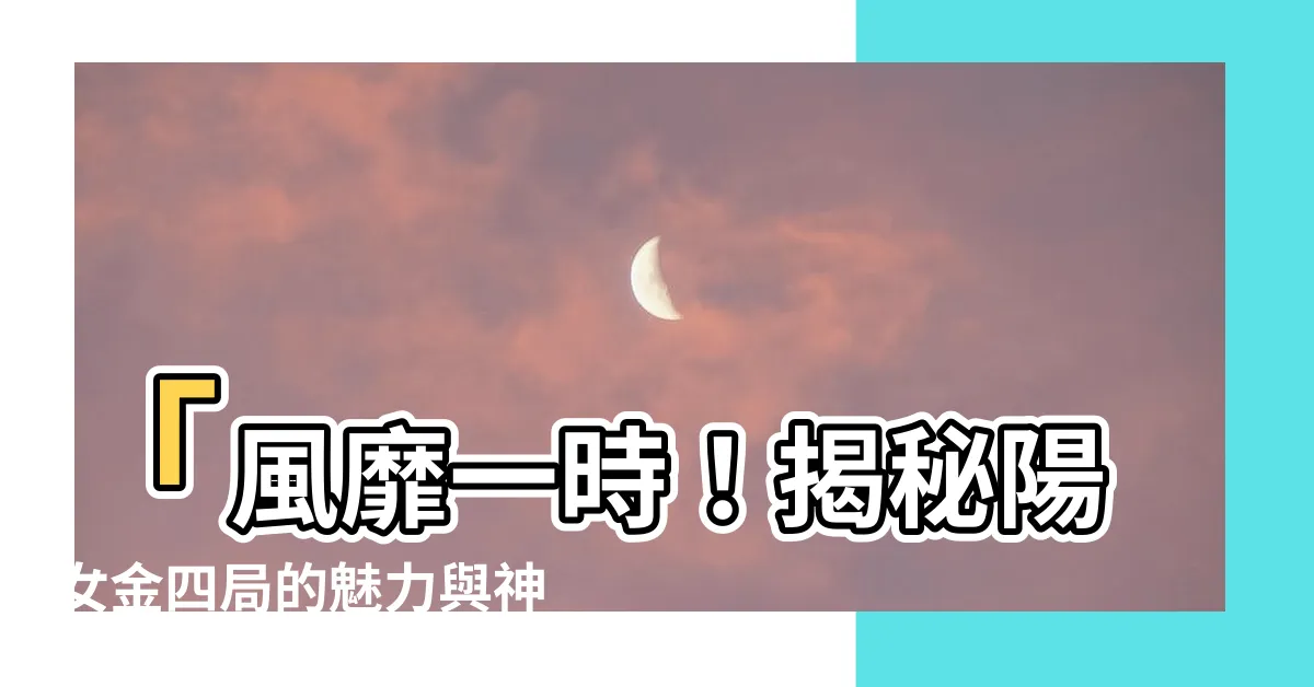 【陽女金四局】「風靡一時！揭秘陽女金四局的魅力與神秘」